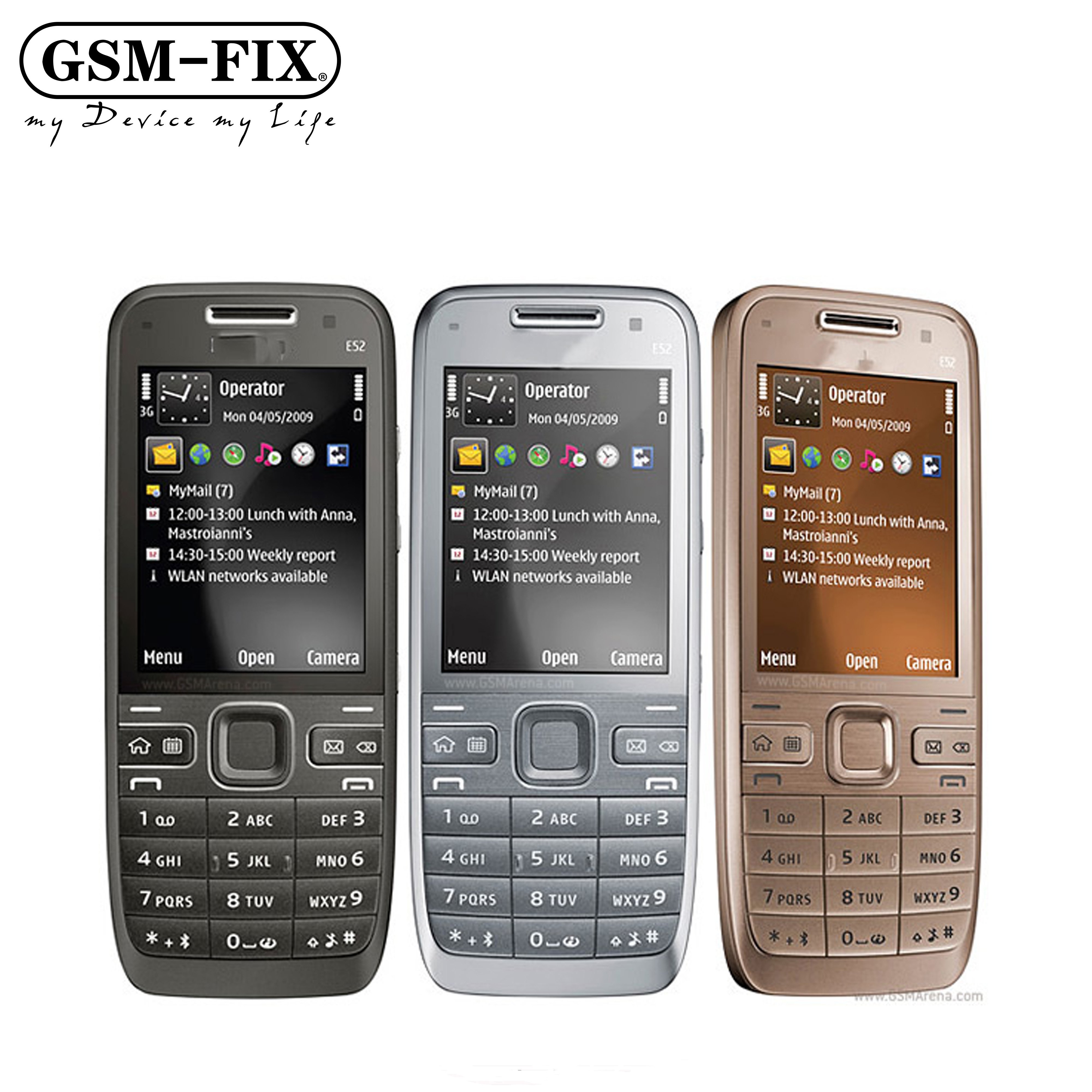 GSM-FIX For Nokia E52 3G Unlocked Mobile Phone 2.4" Camera 3.2mp Bluetooth Wifi Gps